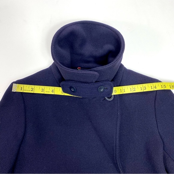 J. Crew Stadium Cloth by Nello Gori Wool Blend Classic Pea Coat Navy Blue 49360 - Picture 13 of 14
